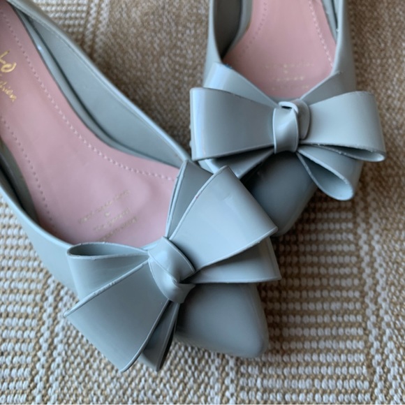 Bow Knot Pointed Toe Low Heel Pumps - Picture 2 of 4